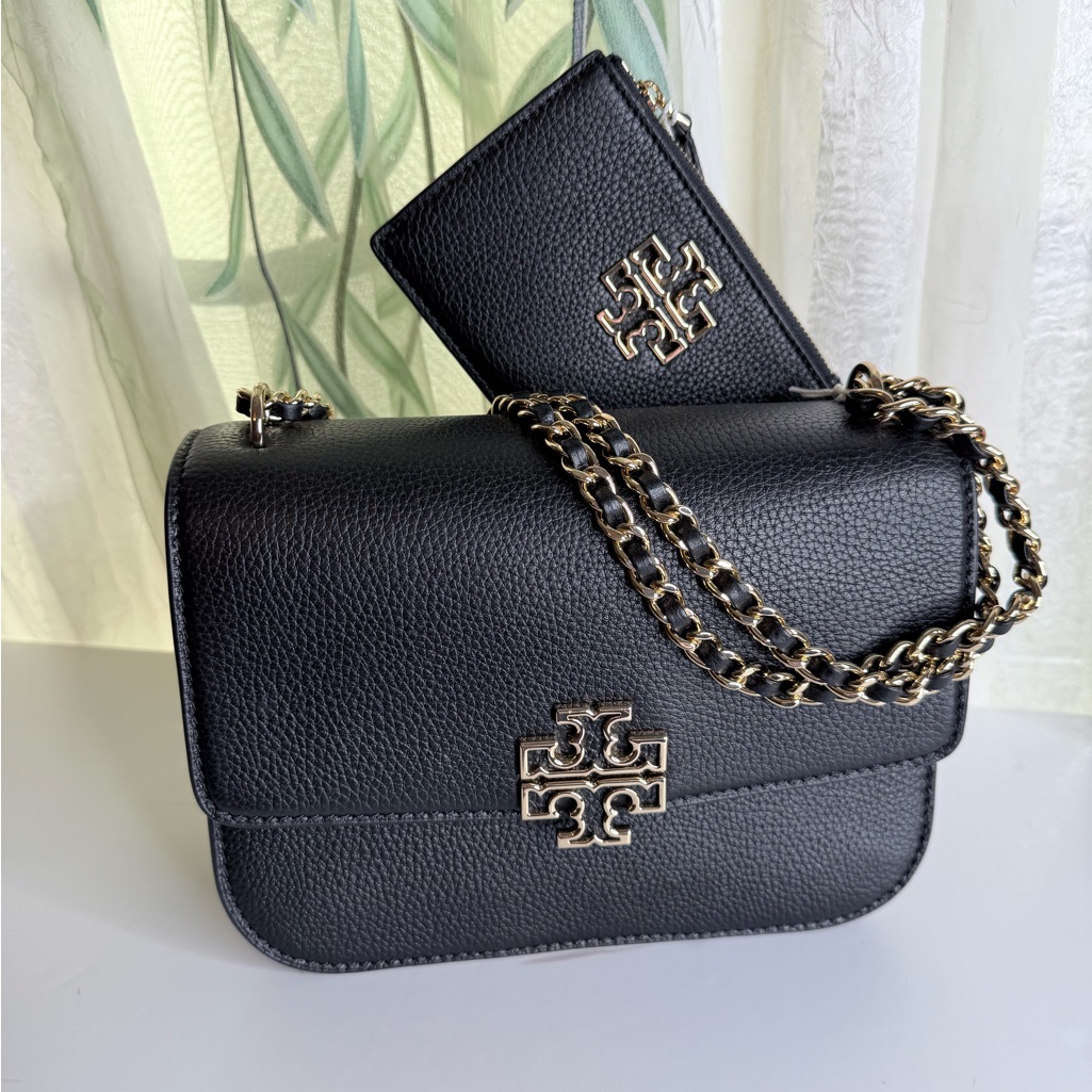 Tory Burch Black Crossbody Bag With Chain Strap